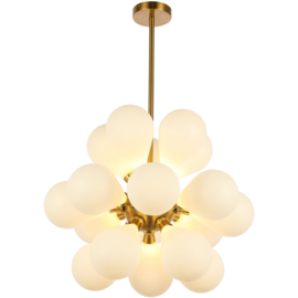 Hanglamp Ellen Gold Frosted White Glass