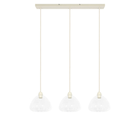 Hanglamp 3L 94x26x19 cm BISHO glas helder+crème
