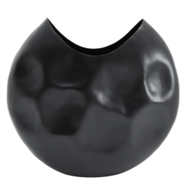 Lio Black aluminium pot oval dented