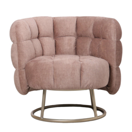 Fluffy Pink fauteuil vogue 3 antelope gold base