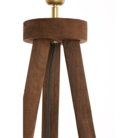 Vloerlamp driepoot 52x52x122 cm ILIAS hout mat donker bruin