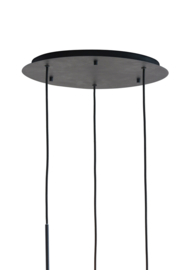 Hanglamp 3L Ø40x160 cm MAYSON glas smoke-mat zwart