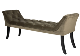 Nora Velvet Green padded bed bench black wood legs