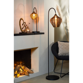 Vloerlamp 35x30x160 cm ALVARO antiek brons+mat zwart