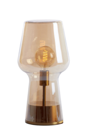 Tafellamp Ø17x45,5 cm TONGA glas amber+antiek brons