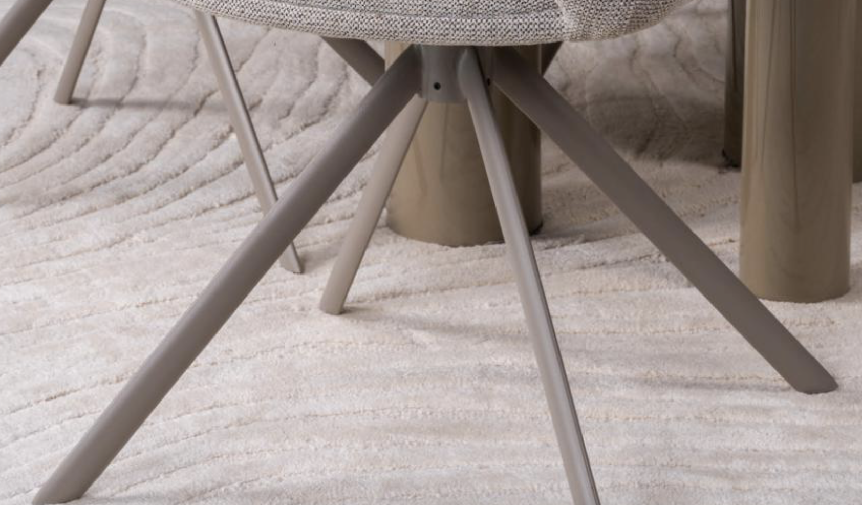 Eetkamerstoel Dentsville Ecru Taupe - Roterend
