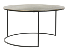 Salontafel S/2 Ø61x37+Ø76x41 cm PRIMO zwart-brons+mat