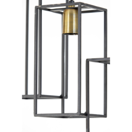 Hanglamp 7L 84x15x57 cm MARLEY mat zwart-antiek brons