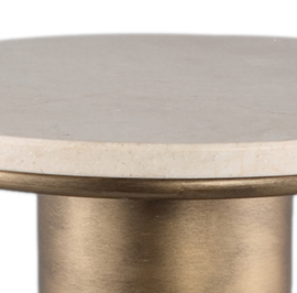 Meriko Cream Marble sidetable with gold base S