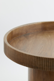 Bijzettafel Ø50x35 cm KALOMO hout donker bruin