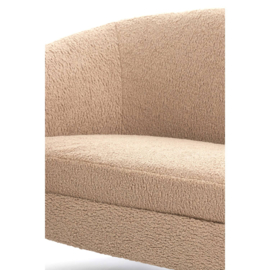 Bank 160x72x79 cm ALMOND teddy zand+hout zwart