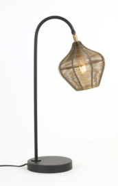 Tafellamp 27x20x61 cm ALVARO antiek brons+mat zwart