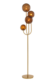 Vloerlamp 4L E14 42x20x182 cm MAGDALA glas bruin+goud