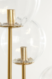 Vloerlamp 4L E14 42x20x182 cm MAGDALA glas helder+goud