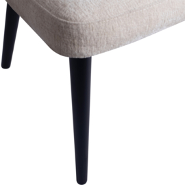 Fiori White dining chair black wood legs
