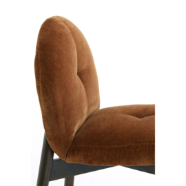 Eetkamerstoel 59x50x83 cm SINOSA velvet bruin+hout dnkr brn