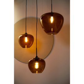 Hanglamp Ø40x34 cm MAYSON glas bruin-zwart