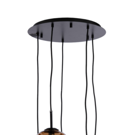 Hanglamp 5L E14 Ø45x23 cm MEZZA glas bruin