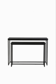 Side table S/2 100x30x70+120x40x82 cm BRYSON hout mat zwart