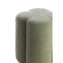 Poef 38x38x45 cm NALANI bouclé donker groen