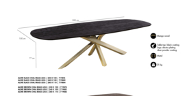 Alore black gold diningtable oval 240 cm - PTMD