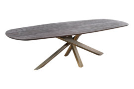Alore brown gold diningtable oval 280 cm