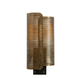 Wandlamp 20x16x45 cm MACI antiek brons+mat zwart