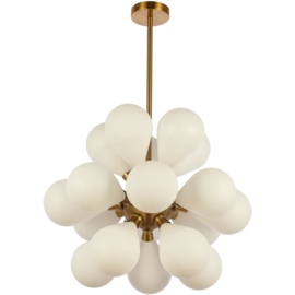 Hanglamp Ellen Gold Frosted White Glass