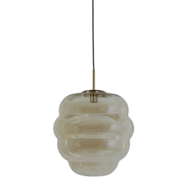 Hanglamp Ø45x48 cm MISTY glas amber+goud