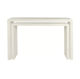 VERONA - console - kalkpleister - L 120 x W 40 x H 80 cm - gebroken wit