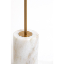 Vloerlamp Ø25x156 cm MEDINA antiek brons+glas mat wit