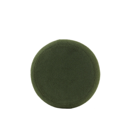 Poef Ø40x45 cm KIMI teddy donker olijf groen+goud