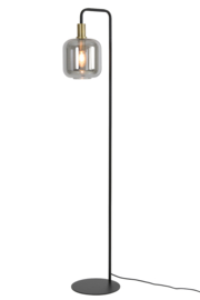 Vloerlamp 32x28x155 cm LEKAR antiek brons+smoke glas