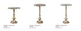 Gemma Champagne alu sidetable marble top round