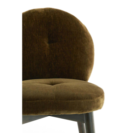 Eetkamerstoel 59x50x83 cm SINOSA velvet olijf grn+hout d brn