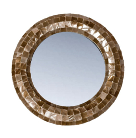 Chelsae Bronze poly round shell mirror small