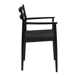 MINOU - stoel - essenhout / papier - L 51,5 x W 57 x H 80 cm - zwart