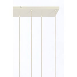 Hanglamp 10L 120x19x14 cm BISHO glas helder+crème