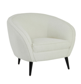 Fauteuil  91x71x77 cm ALMOND bouclé crème-hout zwart