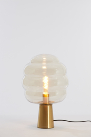 Tafellamp Ø30x46 cm MISTY glas amber+goud