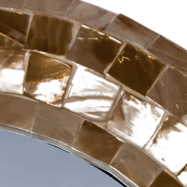 Chelsae Bronze poly round shell mirror small
