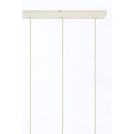 Hanglamp 5L 104x19x14 cm BISHO glas helder+crème