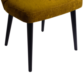Fiori Yellow dining chair black wooden legs
