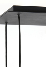 Hanglamp 10L 120x60x110 cm MAYSON mat zwart+glas smoke