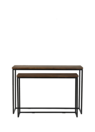 Side table S/2 100x30x70+120x40x82 cm BRYSON hout bruin-zwrt