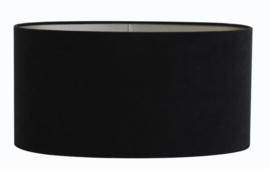 Kap ovaal recht smal 58-24-27 cm VELOURS zwart-taupe