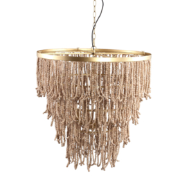 Cille Natural hanging lamp wood beaded loose