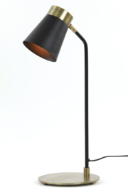 Bureaulamp 22x20x55 cm BRAJA mat zwart-antiek brons
