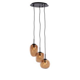 Hanglamp 3L E14 Ø30x23 cm MEZZA glas bruin