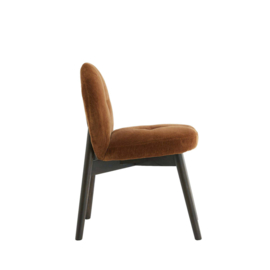 Eetkamerstoel 59x50x83 cm SINOSA velvet bruin+hout dnkr brn